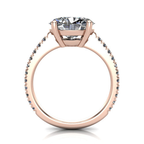 Abigail Oval Shape Classic Engagement Ring in 14K Rose Gold