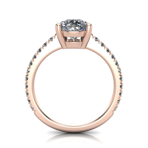 Abigail Pear Shape Classic Engagement Ring in 14K Rose Gold