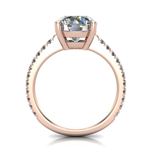 Abigail Round Shape Classic Engagement Ring in 18K Rose Gold