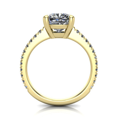 Abigail Cushion Shape Classic Engagement Ring in 14K Yellow Gold