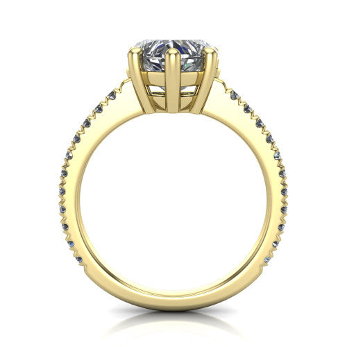 Abigail Heart Shape Classic Engagement Ring in 14K Yellow Gold