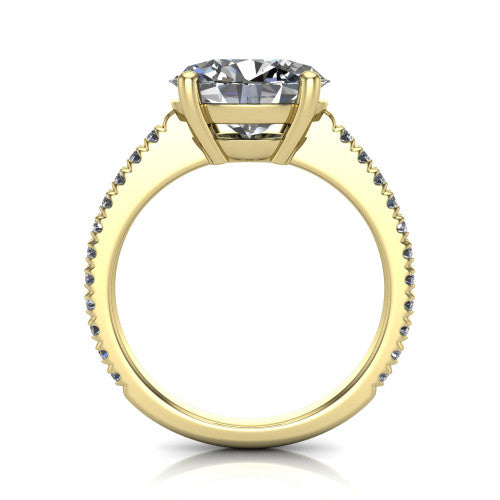 Abigail Oval Shape Classic Engagement Ring in 14K Yellow Gold