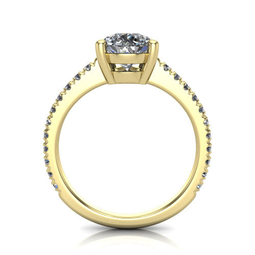 Abigail Pear Shape Classic Engagement Ring in 18K Yellow Gold