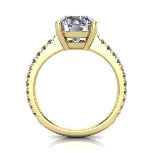 Abigail Round Shape Classic Engagement Ring in 18K Yellow Gold