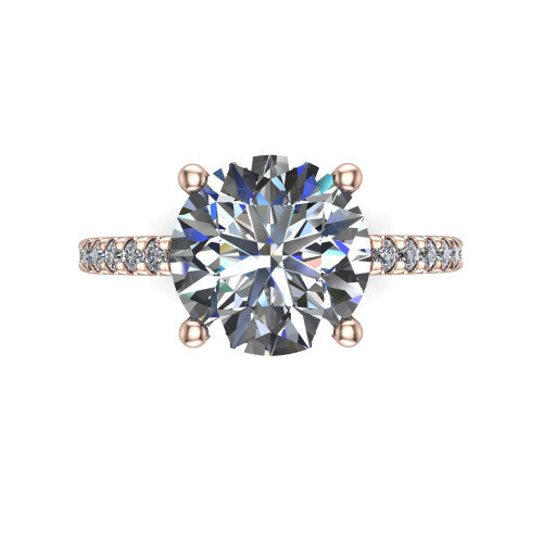 Abigail Round Shape Classic Engagement Ring in 14K Rose Gold