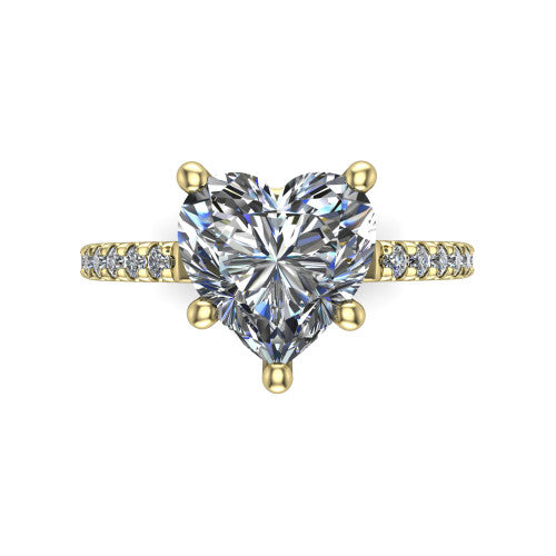 Abigail Heart Shape Classic Engagement Ring in 14K Yellow Gold