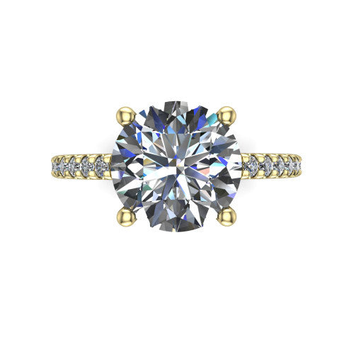 Abigail Round Shape Classic Engagement Ring in 18K Yellow Gold