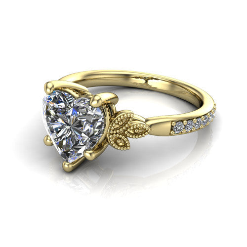 Lora Heart Shape Solitaire Engagement Ring in 14K Yellow Gold