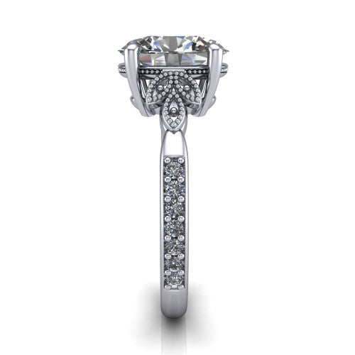 Lora Oval Shape Solitaire Engagement Ring in Platinum