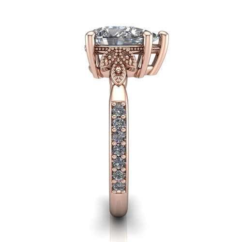 Lora Pear Shape Solitaire Engagement Ring in 14K Rose Gold
