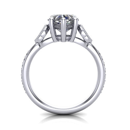 Lora Heart Shape Solitaire Engagement Ring in Platinum