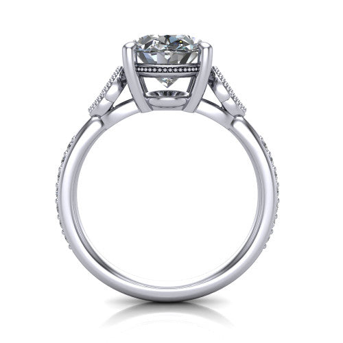 Lora Oval Shape Solitaire Engagement Ring in Platinum