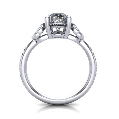 Lora Pear Shape Solitaire Engagement Ring in 14K White Gold