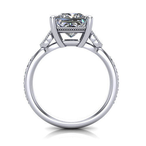 Lora Princess Shape Solitaire Engagement Ring in 18K White Gold
