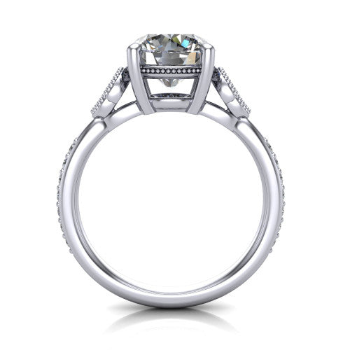 Lora Round Shape Solitaire Engagement Ring in Platinum