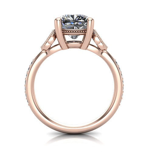Lora Cushion Shape Solitaire Engagement Ring in 14K Rose Gold