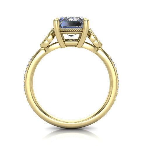 Lora Emerald Shape Solitaire Engagement Ring in 14K Yellow Gold