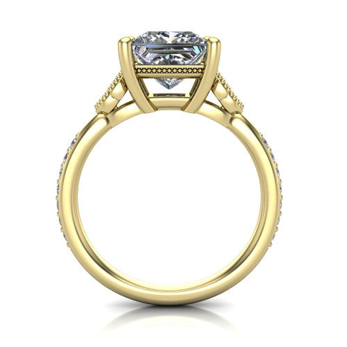 Lora Princess Shape Solitaire Engagement Ring in 14K Yellow Gold