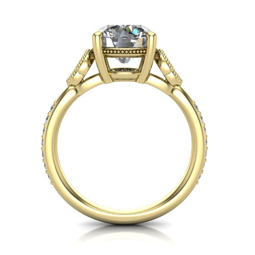 Lora Round Shape Solitaire Engagement Ring in 14K Yellow Gold