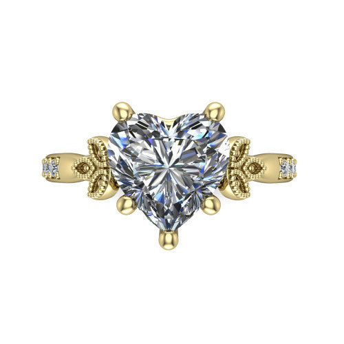 Lora Heart Shape Solitaire Engagement Ring in 18K Yellow Gold