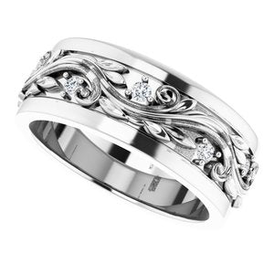 Diamond - Aria - 14K White Gold 1/4 CTW Natural Diamond Band Size 8