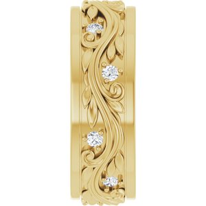 Diamond - Aria - 14K Yellow Gold 1/6 CTW Natural Diamond Band Size 6.5