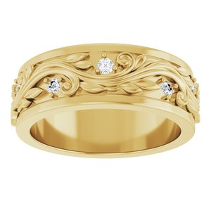 Diamond - Aria - 14K Yellow Gold 1/6 CTW Natural Diamond Band Size 6.5