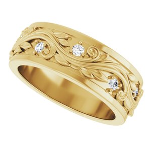 Diamond - Aria - 14K Yellow Gold 1/6 CTW Natural Diamond Band Size 6.5