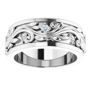 Diamond - Aria - Platinum 1/6 CTW Natural Diamond Band Size 4