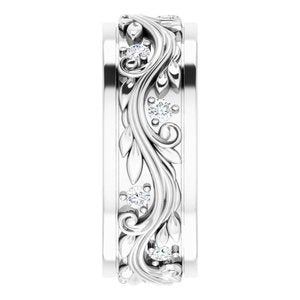 Diamond - Aria - Platinum 1/6 CTW Natural Diamond Band Size 4