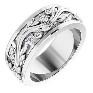 Diamond - Aria - Platinum 1/6 CTW Natural Diamond Band Size 4