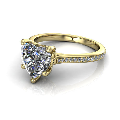 Amelia Heart Shape Solitaire Engagement Ring in 18K Yellow Gold