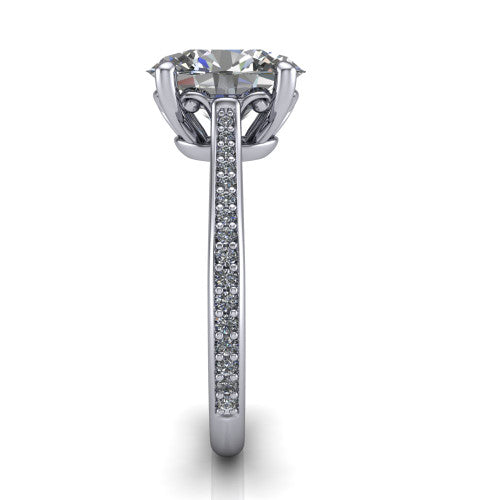 Amelia Oval Shape Solitaire Engagement Ring in 14K White Gold