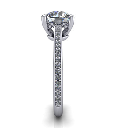 Amelia Round Shape Solitaire Engagement Ring in 14K White Gold