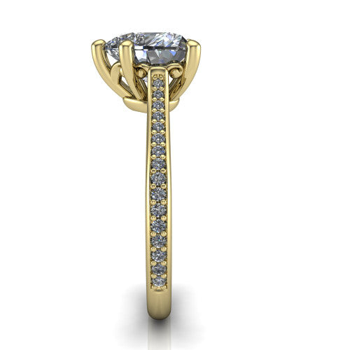 Amelia Heart Shape Solitaire Engagement Ring in 14K Yellow Gold