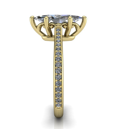 Amelia Marquise Shape Solitaire Engagement Ring in 14K Yellow Gold