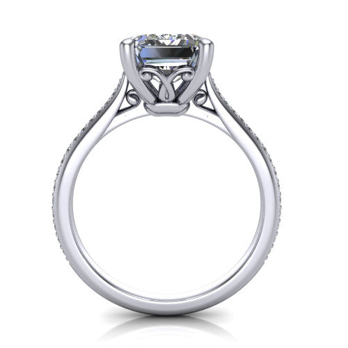 Amelia Emerald Shape Solitaire Engagement Ring in 14K White Gold