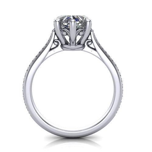 Amelia Heart Shape Solitaire Engagement Ring in 18K White Gold