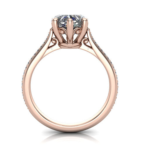 Amelia Heart Shape Solitaire Engagement Ring in 14K Rose Gold