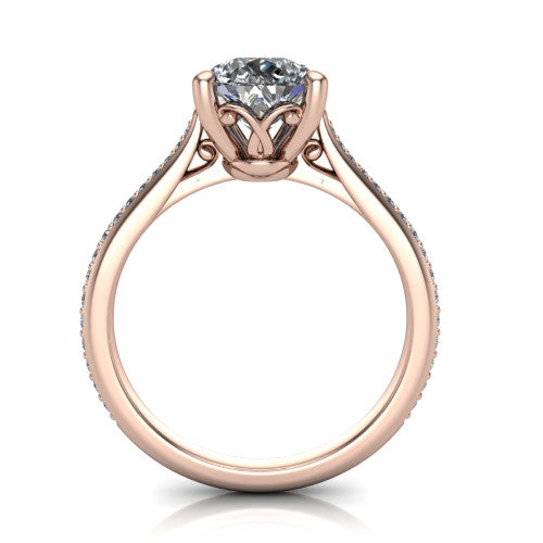 Amelia Pear Shape Solitaire Engagement Ring in 18K Rose Gold
