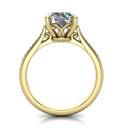 Amelia Round Shape Solitaire Engagement Ring in 18K Yellow Gold
