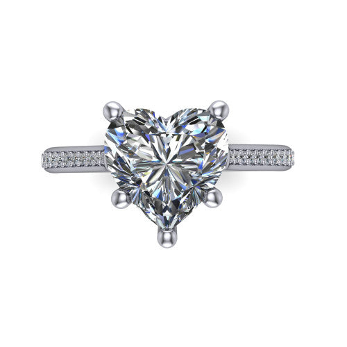 Amelia Heart Shape Solitaire Engagement Ring in Platinum
