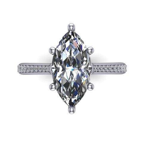 Amelia Marquise Shape Solitaire Engagement Ring in Platinum