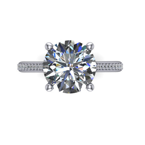 Amelia Round Shape Solitaire Engagement Ring in 18K White Gold