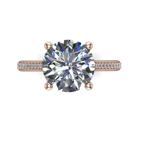 Amelia Round Shape Solitaire Engagement Ring in 18K Rose Gold