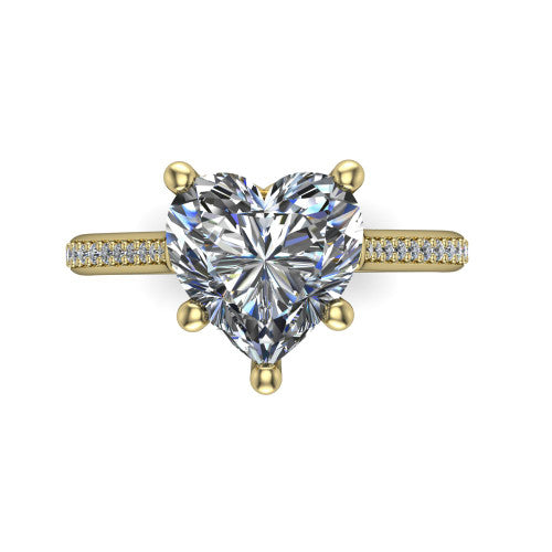 Amelia Heart Shape Solitaire Engagement Ring in 18K Yellow Gold