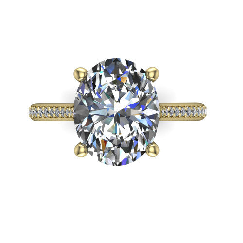 Amelia Oval Shape Solitaire Engagement Ring in 14K Yellow Gold