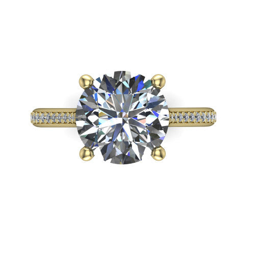 Amelia Round Shape Solitaire Engagement Ring in 14K Yellow Gold