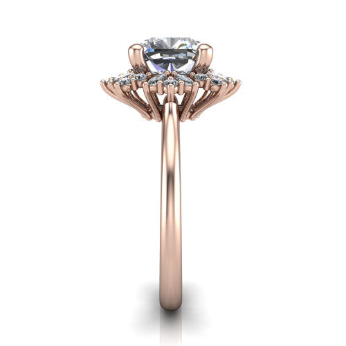 Zoe Cushion Shape Halo Engagement Ring in 14K Rose Gold