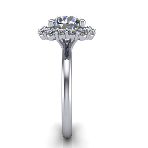 Aaliyah Round Shape Halo Engagement Ring in Platinum